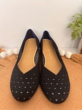 Rothy’s Slip-on Flats Black with Dots New without Box Size 8.5